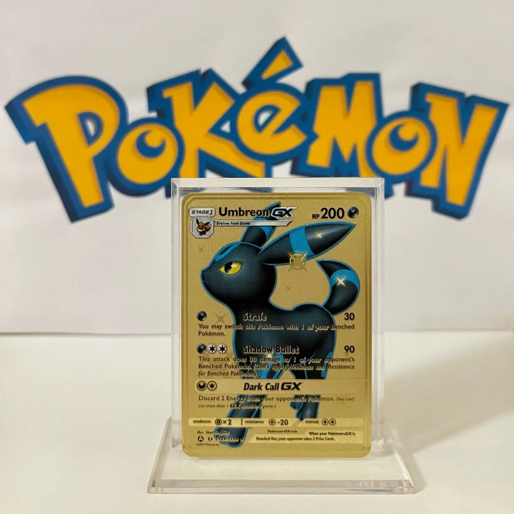 Pokemon | Other | Pokmon Umbreon Gx Sv69sv94 Hidden Fates Metal Gold Card  Fan Art | Poshmark